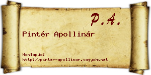 Pintér Apollinár névjegykártya